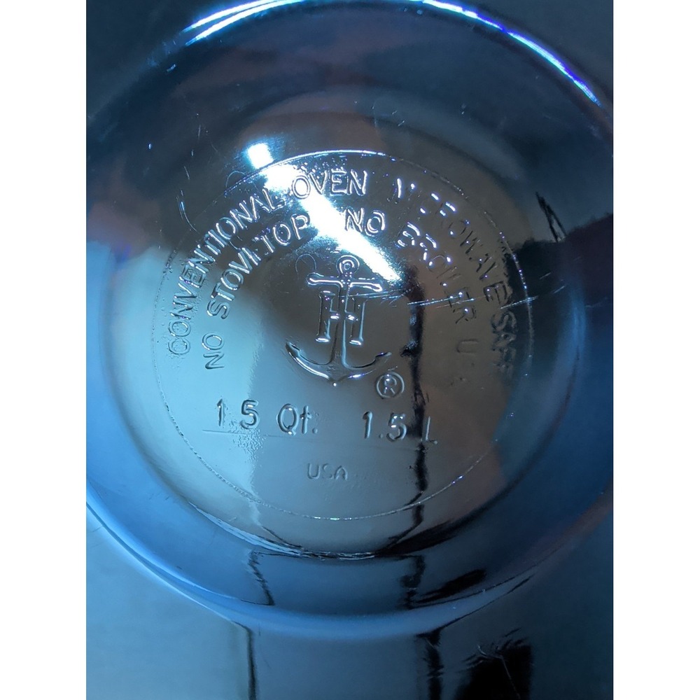Anchor Hocking Cobalt Blue Glass Mixing Bowls 1.5 Qt Set of 4 Made in USA - Picture 3 of 8
